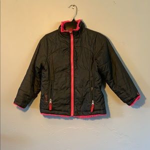 Girls Champion Gray Light Coat pink on the inside